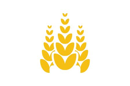 Wheat grain agriculture logo design inspirationのイラスト素材