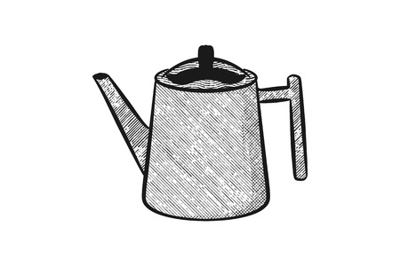 Tea pot hand drawn logo design inspirationのイラスト素材