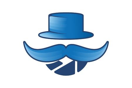Hat and mustache Photography man logo icon design inspirationのイラスト素材