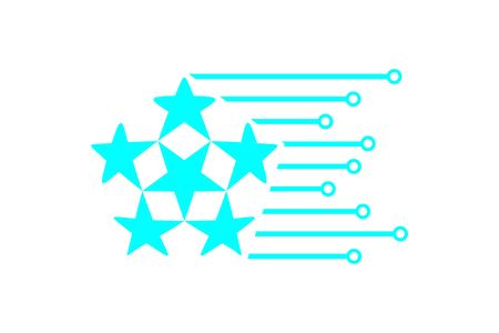Star Digital tech logo design inspiration Isolated On white Backgrounds