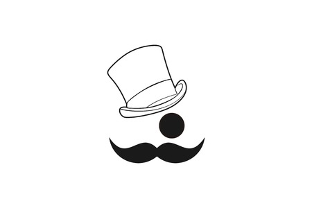 mustache, hat man logo Designs Inspiration Isolated on White Backgroundのイラスト素材