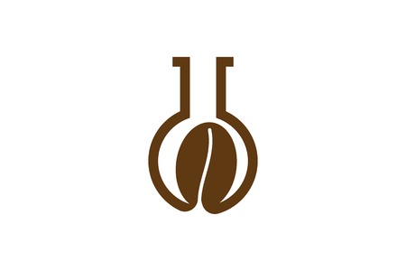 Coffee bean, Glass tube Logo Designs Inspiration Isolated on White Backgroundのイラスト素材