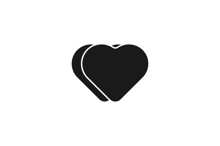 minimalist black love icon logo Designs Inspiration Isolated on White Backgroundのイラスト素材
