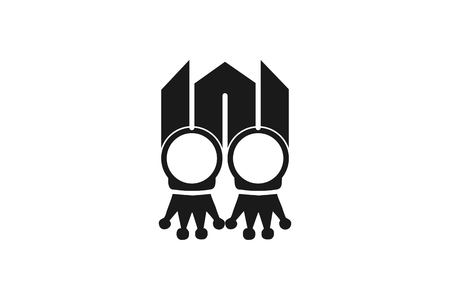 letter W logo, Ring, wedding logo Designs Inspiration Isolated on White Backgroundのイラスト素材