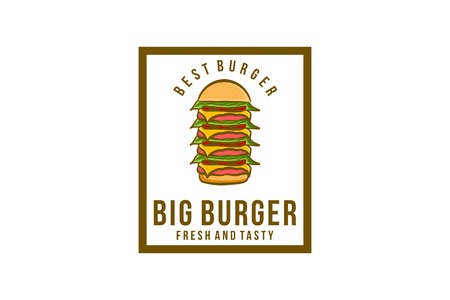 pile of burger, burger logo Designs Inspiration Isolated on White Backgroundのイラスト素材