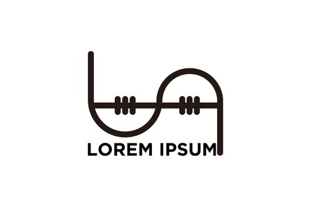 letter L A dentist logo Designs Inspiration Isolated on White Backgroundのイラスト素材