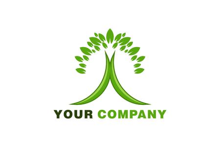 green leaf Healthy logo Designs Inspiration Isolated on White Backgroundのイラスト素材