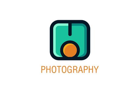 cube Creative Photography Concept Logo Designs Inspiration Isolated on White Backgroundのイラスト素材