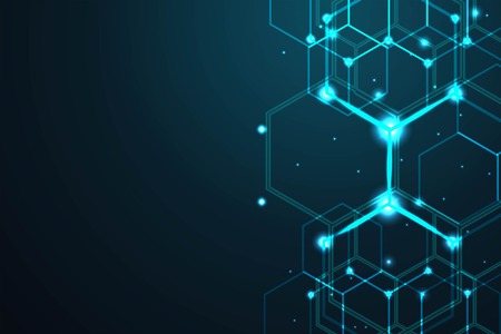 Abstract hexagon background , Technology polygonal concept, vector illustrationのイラスト素材