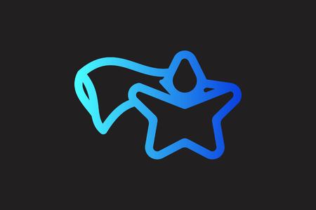 star flying, super hero mono line logo Designs Inspiration Isolated on White Backgroundのイラスト素材