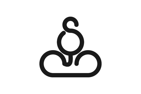 people sit cross-legged, yoga logo Designs Inspiration Isolated on White Backgroundのイラスト素材