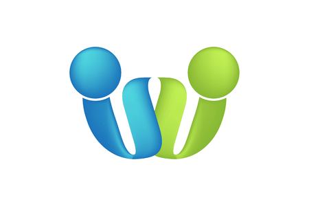 people connect, happy people, communication, healthy, social logo Designs Inspiration Isolated on White Backgroundのイラスト素材
