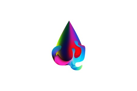 gradient fluid water drop logo Designs Inspiration Isolated on White Backgroundのイラスト素材