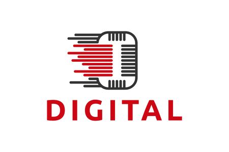 old microphone line art, speed voice logo Designs Inspiration Isolated on White Backgroundのイラスト素材