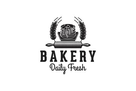 Cupcake, rolling pin, Bakery Logoのイラスト素材