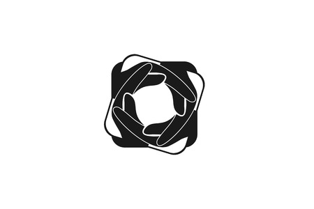 Hand circle logo Designs Inspiration Isolated on White Backgroundのイラスト素材