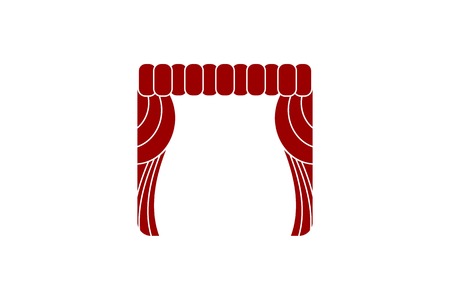 red curtain logo Designs Inspiration Isolated on White Backgroundのイラスト素材