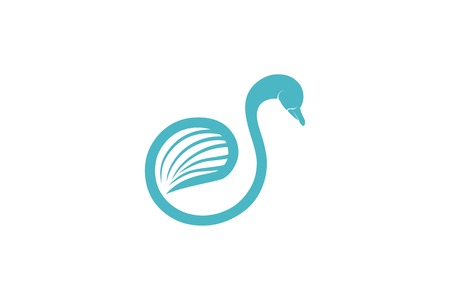 Letter S Swan Logo Designs Inspiration Isolated on White Backgroundのイラスト素材