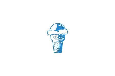 Ice cream Logo Designs Inspiration Isolated on White Backgroundのイラスト素材