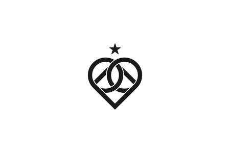 Love, star Logo Designs Inspiration Isolated on White Backgroundのイラスト素材