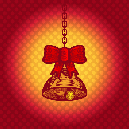 bells and ribbons, merry christmas backgroundのイラスト素材