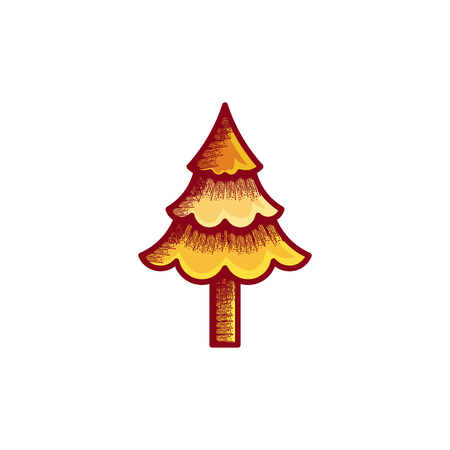 spruce tree, christmas decorationのイラスト素材