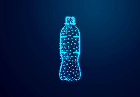 Abstract image of a bottle Connection and disconnection concept. lines, triangles and particle style design. Illustration vectorのイラスト素材