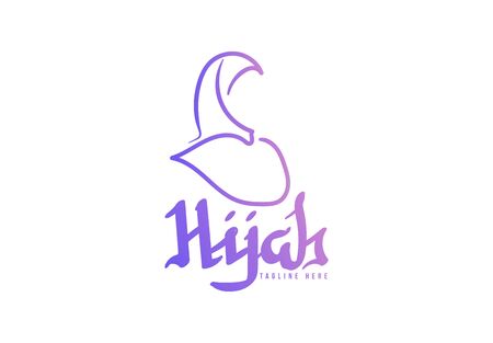 beauty hijab, Muslim female, Scarf logo template. Vector Illustrationのイラスト素材