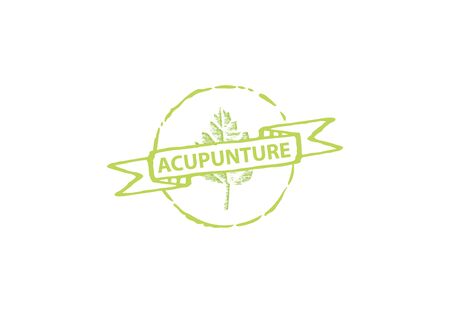 Leaf Acupuncture Label, Designs, Vector Illustrationのイラスト素材