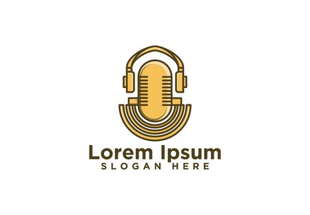 Old Microphone and earphone Designs Vector Illustrationのイラスト素材