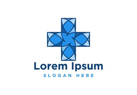 Medical Tech, Medical Cross, Healthy Logo Design, Vector Illustrationのイラスト素材