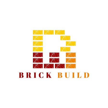 Initial letter B R Modern. Brick Build, Building Logo Ideas. Inspiration logo design. Template Vector Illustration. Isolated On White Backgroundのイラスト素材