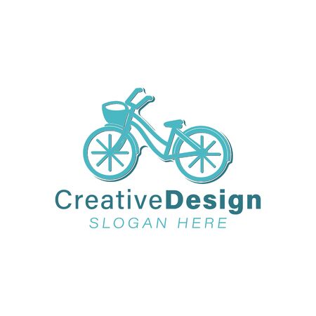 mono line bicycle logo Ideas. Inspiration logo design. Template Vector Illustration. Isolated On White Backgroundのイラスト素材
