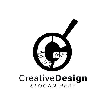 Initial letter G Modern pan cooking Logo Ideas. Inspiration logo design. Template Vector Illustration. Isolated On White Backgroundのイラスト素材