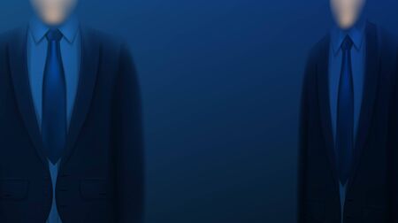 Two successful businessmen wearing black suits. Vector Illustrationのイラスト素材