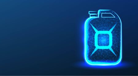 jerrycan. Abstract Low Poly Wireframe Mesh Design. Vector Illustration