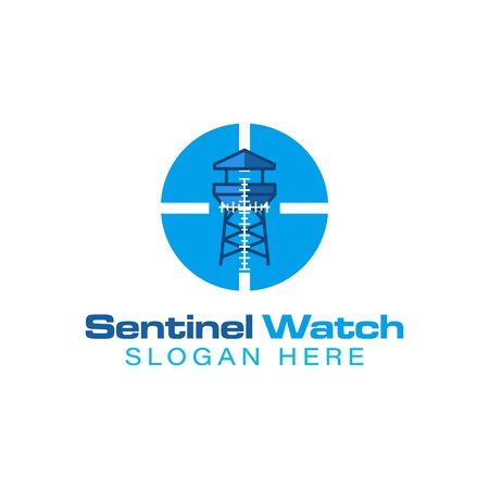 tower. beach save guard logo Ideas. Inspiration logo design. Template Vector Illustration. Isolated On White Backgroundのイラスト素材