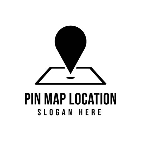 pin location. pin map. map point logo Ideas. Inspiration logo design. Template Vector Illustration. Isolated On White Backgroundのイラスト素材