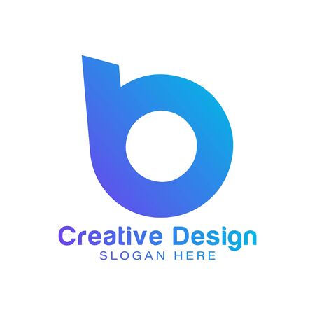 initial letter b o. blue circle logo Ideas. Inspiration logo design. Template Vector Illustration. Isolated On White Backgroundのイラスト素材