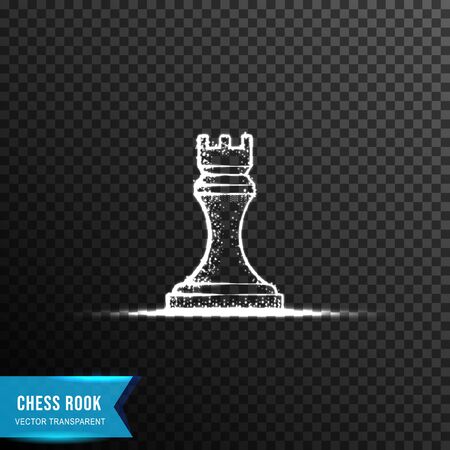 rook chess, from connecting dot and line. light effect. vector illustration, isolated on transparent backgroundのイラスト素材