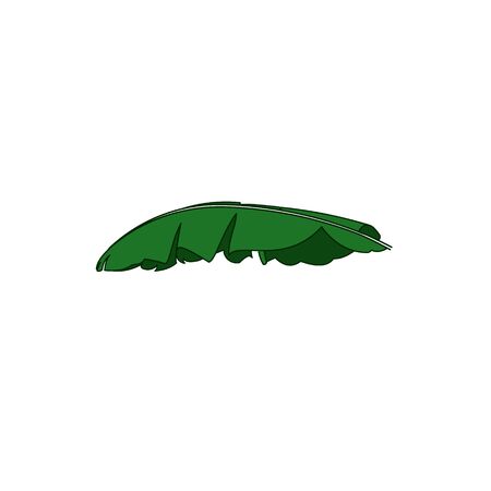 green banana leaf logo Ideas. Inspiration logo design. Template Vector Illustration. Isolated On White Backgroundのイラスト素材