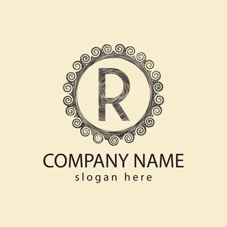 Initial letter R, Beauty spa, Boutique logo Ideas. Inspiration logo design. Template Vector Illustration. Isolated On White Backgroundのイラスト素材