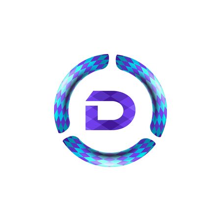 initial letter d round, circle logo Ideas. Inspiration logo design. Template Vector Illustration. Isolated On White Backgroundのイラスト素材