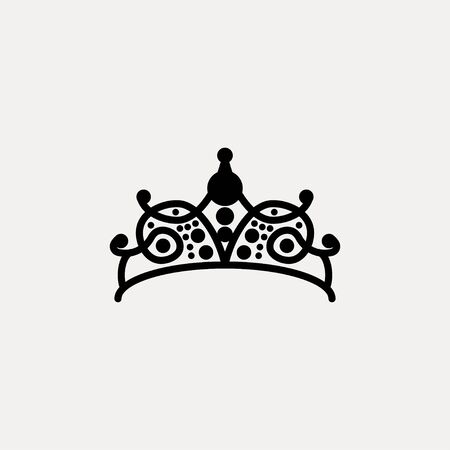 Princes tiara crown or royal diadem logo Ideas. Inspiration logo design. Template Vector Illustration. Isolated On White Backgroundのイラスト素材
