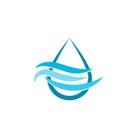 water drop, wave, mineral, pure logo Ideas. Inspiration logo design. Template Vector Illustration. Isolated On White Backgroundのイラスト素材