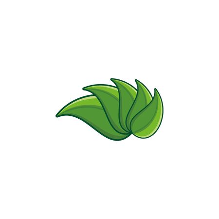 green leaf nature  logo Ideas. Inspiration logo design. Template Vector Illustration. Isolated On White Backgroundのイラスト素材