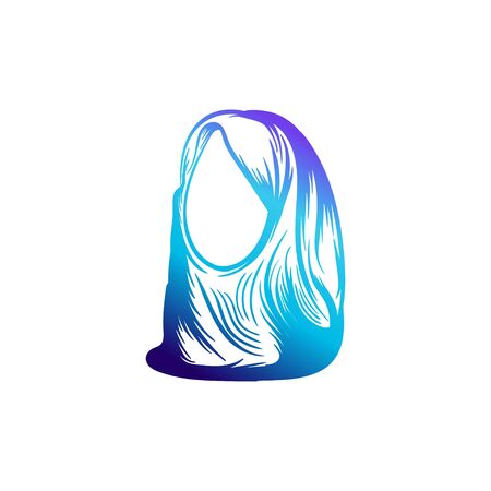 creative hijab blue color logo Ideas. Inspiration logo design. Template Vector Illustration. Isolated On White Backgroundのイラスト素材