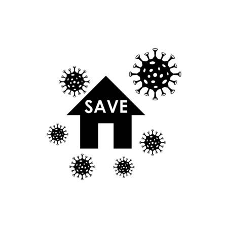 stay at home, impact of corona virus quote, vector illustrationのイラスト素材