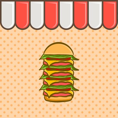 Burger Logo Design, Vector Illustrationのイラスト素材
