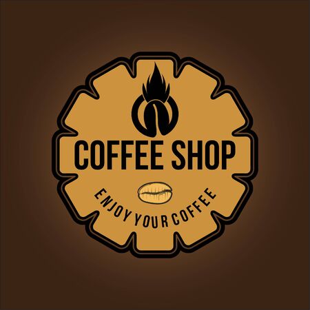 vintage badge. Coffee shop logo, Designs Production. Vector illustrationのイラスト素材